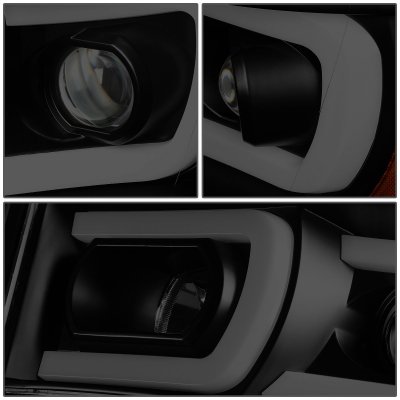 Dodge Ram 2500 2006-2009 Black Smoked Projector Headlights LED DRL Signals N2