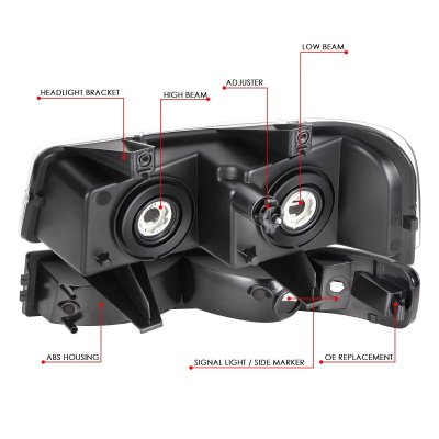 Chevy Express Van 2003-2023 Black Headlights Signal Lights