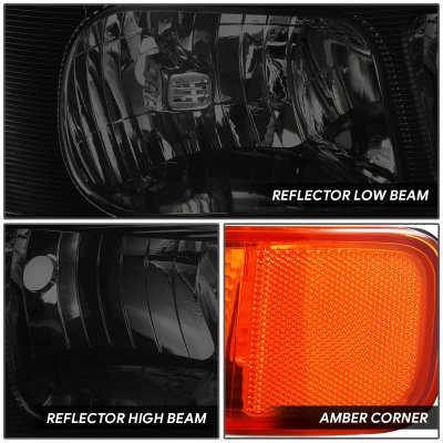 GMC Savana Van 2003-2023 Black Smoked Headlights Amber Signal Lights