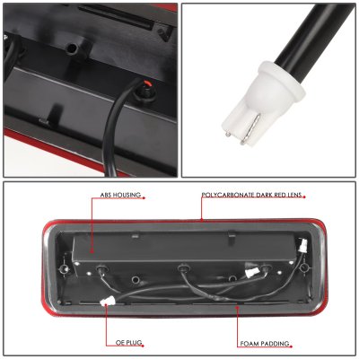 Lincoln Mark LT 2006-2008 Red Smoked LED Third Brake Light Sequential N5