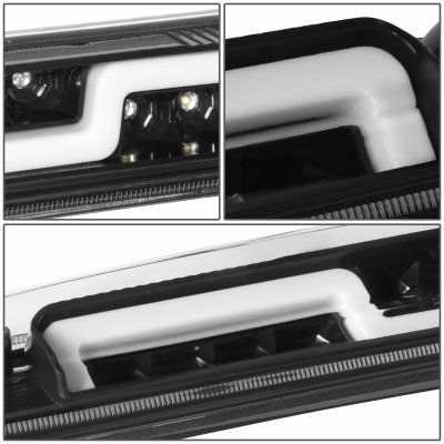 Chevy Silverado 2007-2013 Black Clear LED Third Brake Light Sequential N5
