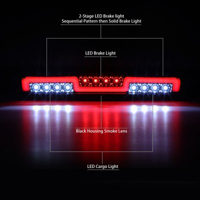 Chevy Silverado 2500HD 2007-2014 Smoked LED Third Brake Light Sequential N5
