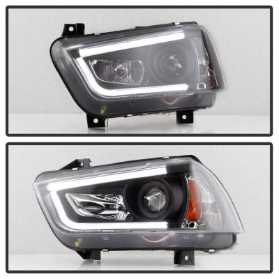 Dodge Charger 2011-2014 Black HID Projector Headlights LED DRL