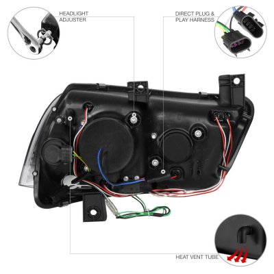 Dodge Charger 2011-2014 Black HID Projector Headlights LED DRL
