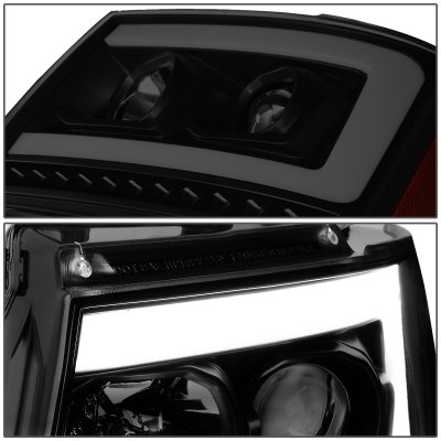 Chevy Avalanche 2007-2013 Black Smoked Projector Headlights LED DRL Signals N5