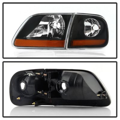 Ford Expedition 1997-2002 Black Harley Headlights Set