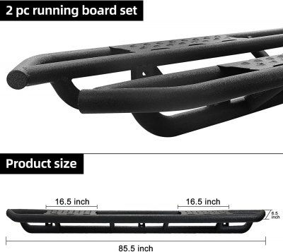 Ford F250 Super Duty Crew Cab 2011-2016 Black Nerf Bars