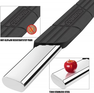 GMC Sierra 1500 Crew Cab 2019-2026 Stainless Steel Nerf Bars 4 Inches