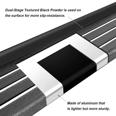 Saturn Outlook 2007-2010 Black Aluminum Running Boards 5 inches