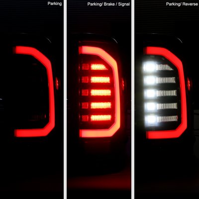 Chevy Silverado 1500 2014-2018 Dark Smoked Full LED Tail Lights