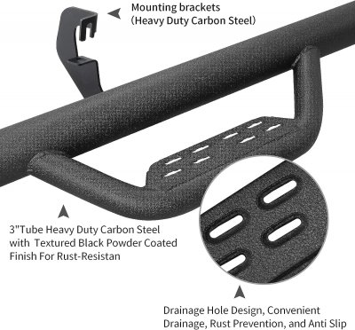 GMC Sierra 2500HD Regular Cab 2020-2026 Black Nerf Bars