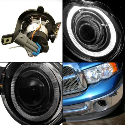 Dodge Durango 2004-2006 Smoked Halo Projector Fog Lights