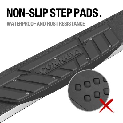 GMC Sierra Crew Cab 2014-2018 Black Aluminum Nerf Bars 6 inch