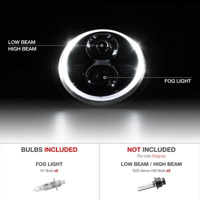 Porsche 911 997 2005-2012 Black HID Projector Headlights LED DRL