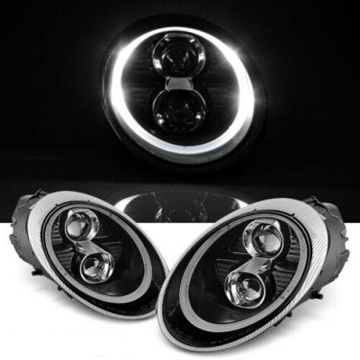 Porsche 911 997 2005-2012 Black HID Projector Headlights LED DRL
