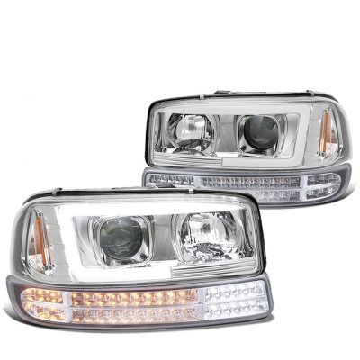 GMC Sierra 2500 1999-2004 DRL Projector Headlights Dynamic Signals Bumper Lights