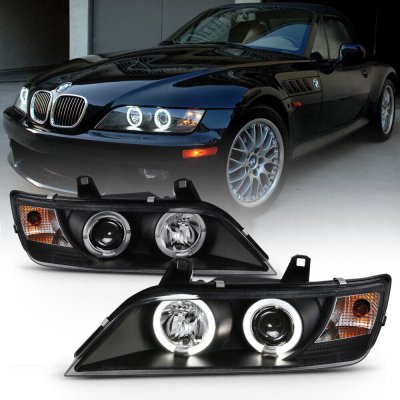 BMW Z3 1996-2002 Black Dual Halo Projector Headlights