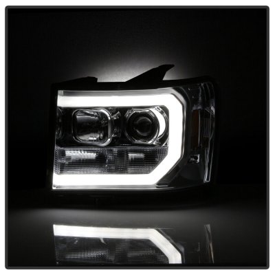 GMC Sierra 2500HD 2007-2014 Smoked LED DRL Projector Headlights