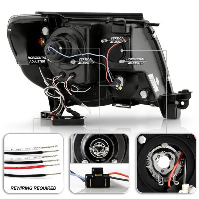 Toyota Tacoma 2005-2011 Black Smoked CCFL Halo Projector Headlights LED