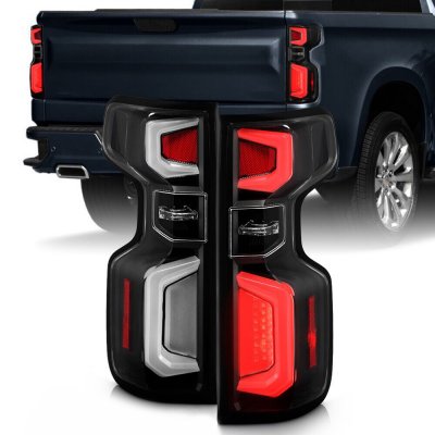 Chevy Silverado 3500HD 2020-2023 Black LED Tail Lights