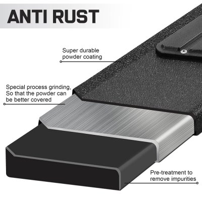 Dodge Ram 3500 Regular Cab 2019-2026 Black Aluminum Nerf Bars 6 inch