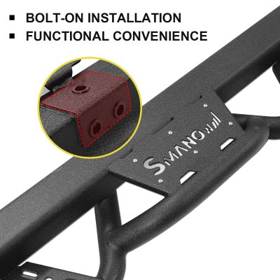 Chevy Silverado 1500 Crew Cab 2019-2026 Black Nerf Bars