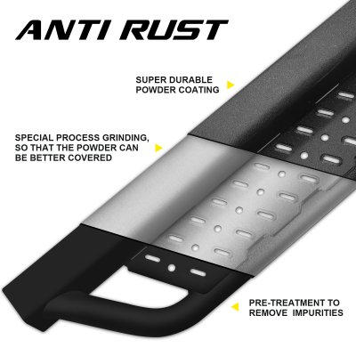 Chevy Silverado 1500 Crew Cab 2019-2026 Black Nerf Bars