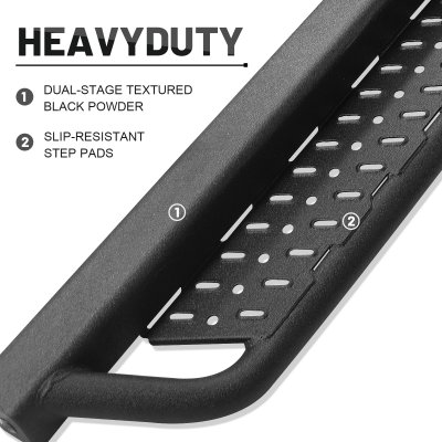 Chevy Silverado 1500 Crew Cab 2019-2026 Black Nerf Bars