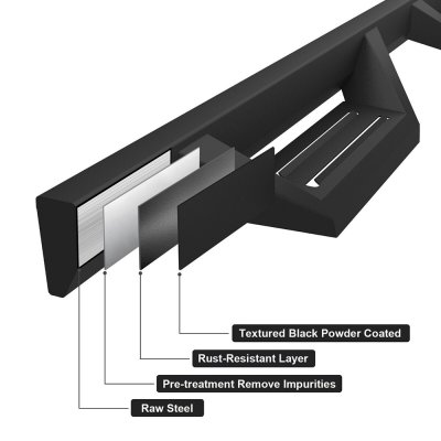 Chevy Silverado 3500HD Crew Cab 2020-2025 Black Nerf Bars