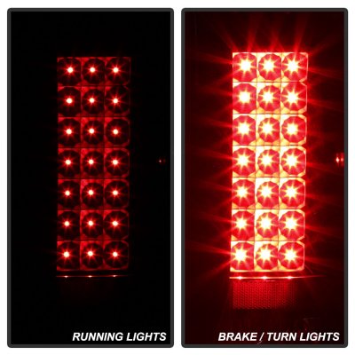 Chevy Silverado 3500HD 2007-2014 Black Smoked LED Tail Lights