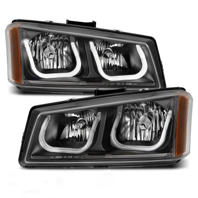 Chevy Silverado 2500HD 2003-2006 Black Headlights LED DRL A1