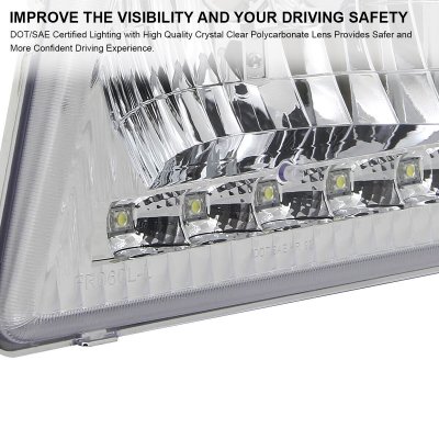 Ford Econoline Van 1992-2007 Headlights LED DRL and Corner Lights