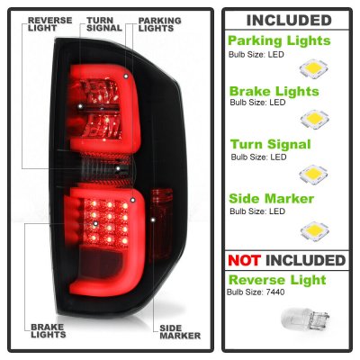 Toyota Tundra 2014-2021 Black Smoked LED Tail Lights