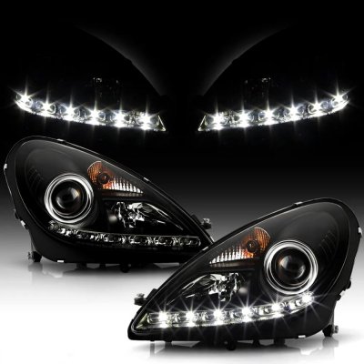 Mercedes Benz SLK 2005-2011 Black Projector Headlights with LED