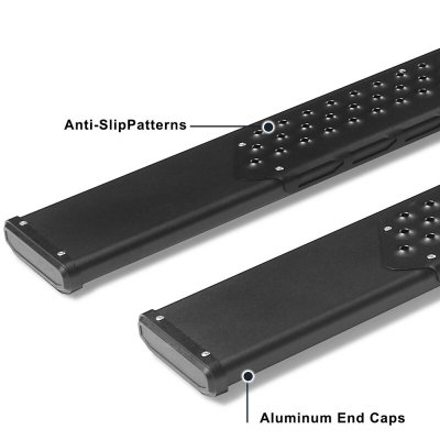Chevy Silverado Crew Cab 2014-2018 Black Aluminum Nerf Bars 6 inch