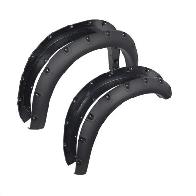 Chevy Silverado 1500 2019-2023 Black Fender Flares Pocket Rivet