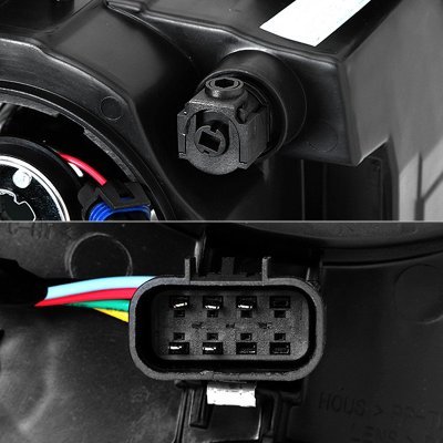 Chevy Silverado 3500HD 2015-2019 Black Projector Headlights Chrome Bezels