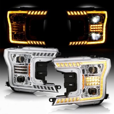 Ford F150 2018-2020 Projector LED Headlights DRL Amber Signals