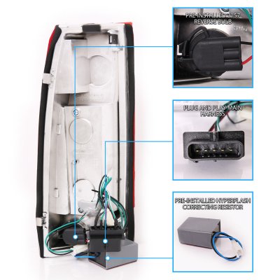 Chevy Silverado 1988-1998 LED Tail Lights Red and Clear