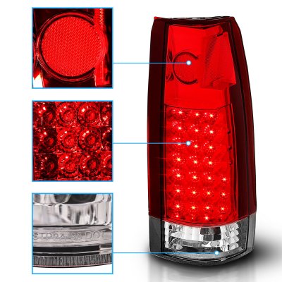 GMC Sierra 3500 1988-1998 LED Tail Lights Red and Clear