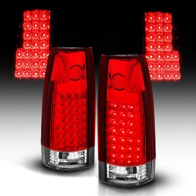 GMC Yukon Denali 1999-2000 LED Tail Lights Red and Clear