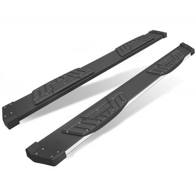 GMC Sierra Crew Cab 2014-2018 Black Aluminum Nerf Bars 6 inch