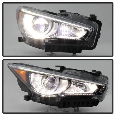 Infiniti Q50 2014-2017 Right Passenger Side Projector Headlights LED DRL