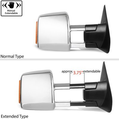 Toyota Tundra 2007-2013 Chrome Power Folding Tow Mirrors