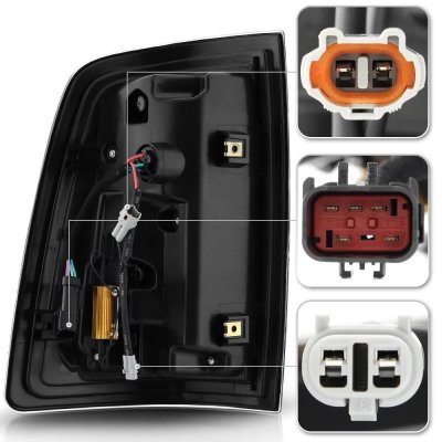Dodge Ram 3500 2013-2018 Black Full LED Tail Lights