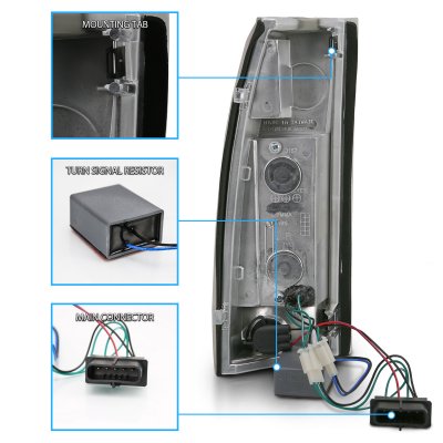 Chevy 1500 Pickup 1988-1998 Black LED Tail Lights