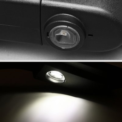 Dodge Ram 1500 2019-2024 Glossy Black Tow Mirrors Smoked LED DRL Power Heated