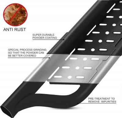 Chevy Silverado 3500HD Crew Cab 2020-2026 Black Nerf Bars