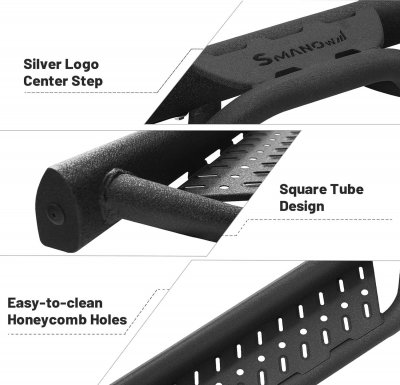 Chevy Silverado 3500HD Crew Cab 2020-2026 Black Nerf Bars