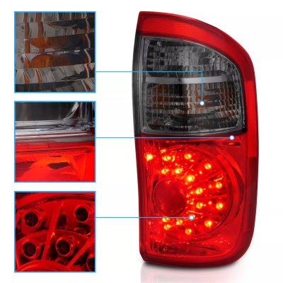 Toyota Tundra Double Cab 2004-2006 LED Tail Lights Red and Smoked